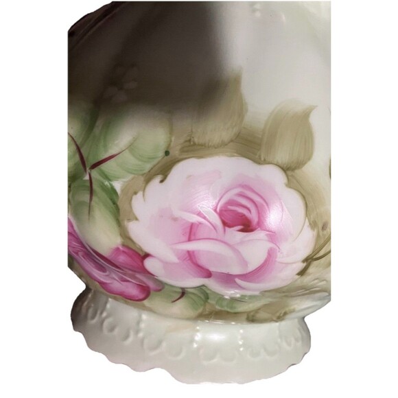 Teapot w/ Lid Heritage Green by Lefton VNTG Green Gold Trim and Pink Floral 792 - Picture 8 of 16